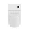 AquaSure Fluted White Waterproof PVC Complete Toilet Unit (Round Pan, Cistern, Matt Black Flush)