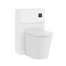 AquaSure Fluted White Waterproof PVC Complete Toilet Unit (Round Pan, Cistern, Matt Black Flush)