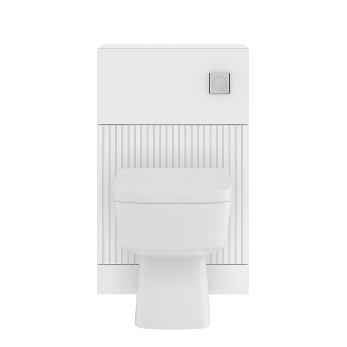 AquaSure Fluted White Waterproof PVC Complete Toilet Unit (Square Pan, Cistern, Chrome Flush)