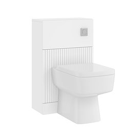 AquaSure Fluted White Waterproof PVC Complete Toilet Unit (Square Pan, Cistern, Chrome Flush)