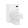 AquaSure Fluted White Waterproof PVC Complete Toilet Unit (Square Pan, Cistern, Matt Black Flush)