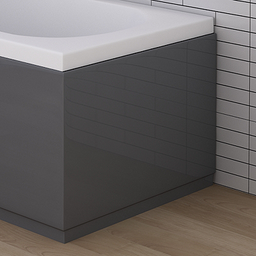 AquaSure Gloss Grey Waterproof End Bath Panel & Plinth