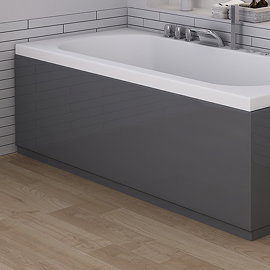 AquaSure Gloss Grey Waterproof Front Bath Panel & Plinth