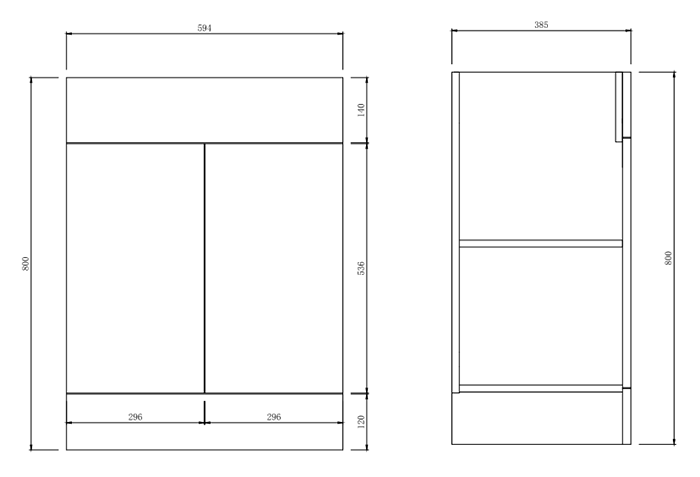 AquaSure Toreno White PVC 600mm Vanity with WC Toilet Unit - 100% Waterproof