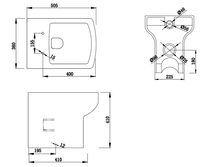 AquaSure Toreno White PVC 600mm Vanity with WC Toilet Unit - 100% Waterproof