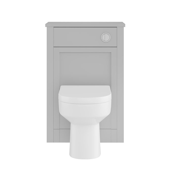 AquaSure Traditional Grey Waterproof PVC Complete Toilet Unit (Round Pan, Cistern, Chrome Flush)