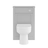 AquaSure Traditional Grey Waterproof PVC Complete Toilet Unit (Round Pan, Cistern, Chrome Flush)