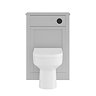 AquaSure Traditional Grey Waterproof PVC Complete Toilet Unit (Round Pan, Cistern, Matt Black Flush)