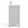 AquaSure Traditional Waterproof PVC Vanity Unit Satin Grey - 600mm with Brushed Brass Handles