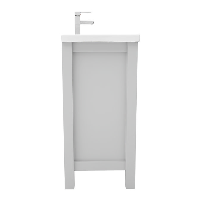 AquaSure Traditional Waterproof PVC Vanity Unit Satin Grey - 600mm with Chrome Handles