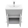 AquaSure Traditional Waterproof PVC Vanity Unit Satin Grey - 600mm with Chrome Handles