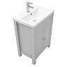 AquaSure Traditional Waterproof PVC Vanity Unit Satin Grey - 600mm with Chrome Handles