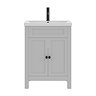 AquaSure Traditional Waterproof PVC Vanity Unit Satin Grey - 600mm with Matt Black Handles