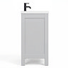 AquaSure Traditional Waterproof PVC Vanity Unit Satin Grey - 600mm with Matt Black Handles