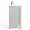 AquaSure Traditional Waterproof PVC Vanity Unit Satin Grey - 800mm with Antique Brass Handles
