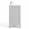 AquaSure Traditional Waterproof PVC Vanity Unit Satin Grey - 800mm with Brushed Brass Handles