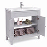 AquaSure Traditional Waterproof PVC Vanity Unit Satin Grey - 800mm with Chrome Handles