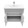 AquaSure Traditional Waterproof PVC Vanity Unit Satin Grey - 800mm with Chrome Handles