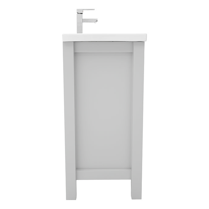 AquaSure Traditional Waterproof PVC Vanity Unit Satin Grey - 800mm with Chrome Handles