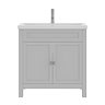 AquaSure Traditional Waterproof PVC Vanity Unit Satin Grey - 800mm with Chrome Handles