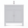 AquaSure Traditional Waterproof PVC Vanity Unit Satin Grey - 800mm with Chrome Handles