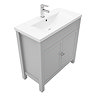 AquaSure Traditional Waterproof PVC Vanity Unit Satin Grey - 800mm with Chrome Handles