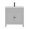 AquaSure Traditional Waterproof PVC Vanity Unit Satin Grey - 800mm with Matt Black Handles