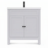 AquaSure Traditional Waterproof PVC Vanity Unit Satin Grey - 800mm with Matt Black Handles