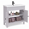 AquaSure Traditional Waterproof PVC Vanity Unit Satin Grey - 800mm with Matt Black Handles