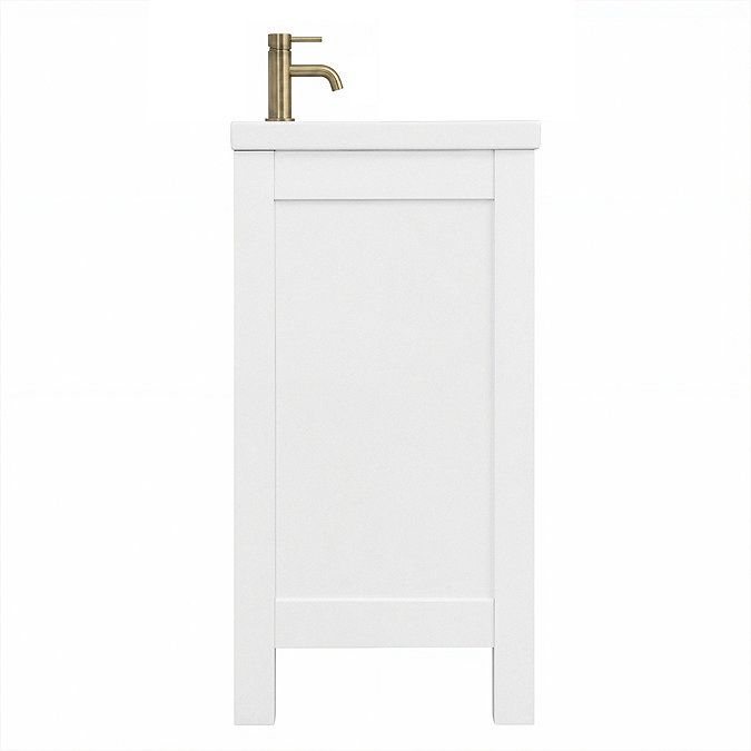 AquaSure Traditional Waterproof PVC Vanity Unit Satin White - 600mm with Antique Brass Handles