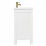 AquaSure Traditional Waterproof PVC Vanity Unit Satin White - 600mm with Antique Brass Handles