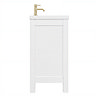 AquaSure Traditional Waterproof PVC Vanity Unit Satin White - 600mm with Brushed Brass Handles