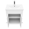 AquaSure Traditional Waterproof PVC Vanity Unit Satin White - 600mm with Chrome Handles