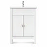 AquaSure Traditional Waterproof PVC Vanity Unit Satin White - 600mm with Chrome Handles