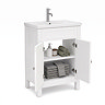 AquaSure Traditional Waterproof PVC Vanity Unit Satin White - 600mm with Chrome Handles