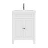 AquaSure Traditional Waterproof PVC Vanity Unit Satin White - 600mm with Chrome Handles