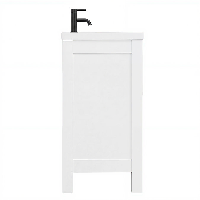 AquaSure Traditional Waterproof PVC Vanity Unit Satin White - 600mm with Matt Black Handles