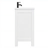 AquaSure Traditional Waterproof PVC Vanity Unit Satin White - 600mm with Matt Black Handles
