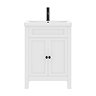 AquaSure Traditional Waterproof PVC Vanity Unit Satin White - 600mm with Matt Black Handles