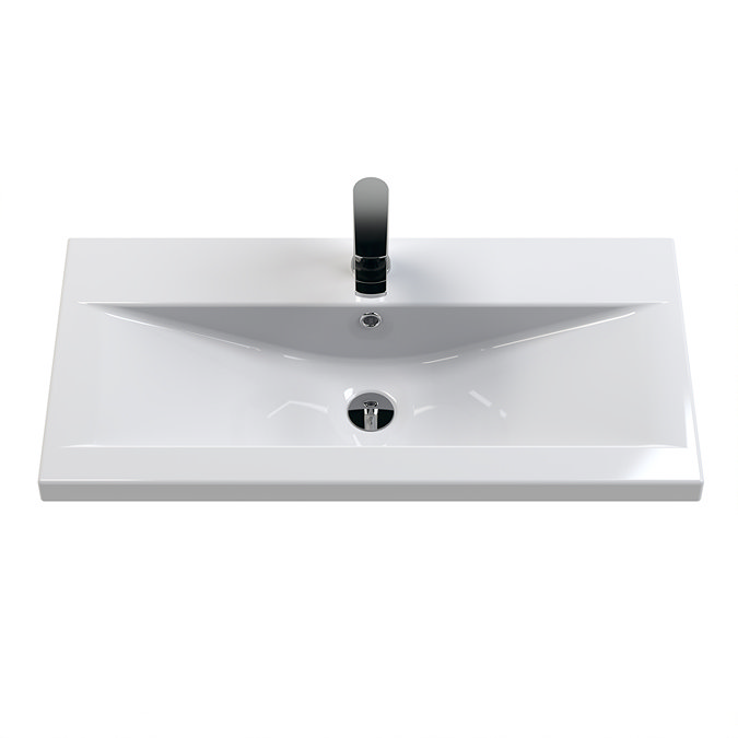 AquaSure Traditional Waterproof PVC Vanity Unit Satin White - 800mm with Antique Brass Handles