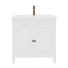 AquaSure Traditional Waterproof PVC Vanity Unit Satin White - 800mm with Antique Brass Handles