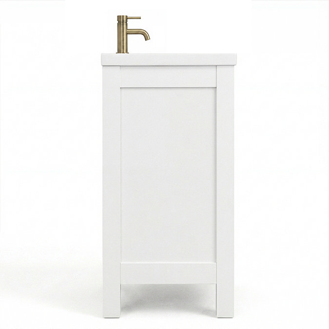 AquaSure Traditional Waterproof PVC Vanity Unit Satin White - 800mm with Brushed Brass Handles