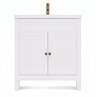 AquaSure Traditional Waterproof PVC Vanity Unit Satin White - 800mm with Antique Brass Handles