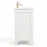 AquaSure Traditional Waterproof PVC Vanity Unit Satin White - 800mm with Brushed Brass Handles