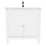 AquaSure Traditional Waterproof PVC Vanity Unit Satin White - 800mm with Chrome Handles
