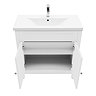 AquaSure Traditional Waterproof PVC Vanity Unit Satin White - 800mm with Chrome Handles