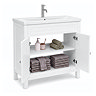 AquaSure Traditional Waterproof PVC Vanity Unit Satin White - 800mm with Chrome Handles