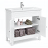 AquaSure Traditional Waterproof PVC Vanity Unit Satin White - 800mm with Chrome Handles