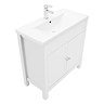 AquaSure Traditional Waterproof PVC Vanity Unit Satin White - 800mm with Chrome Handles