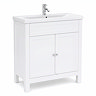 AquaSure Traditional Waterproof PVC Vanity Unit Satin White - 800mm with Chrome Handles
